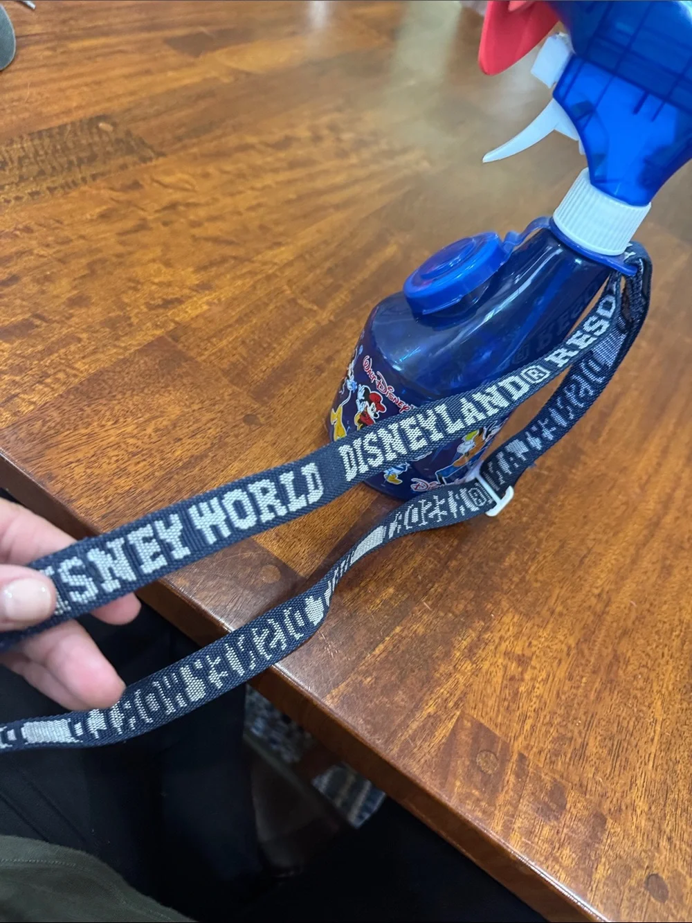 Y2K approx 2006 Walt Disney World Navy Blue Handheld Water Bottle Fan Mister
